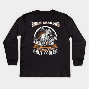 Only Cool Grandad Rides Motorcycles T Shirt Rider Gift Kids Long Sleeve T-Shirt